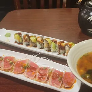 Tuna Tataki, Dragon roll and missô soup