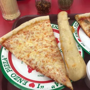 two slices of pizza on a plate