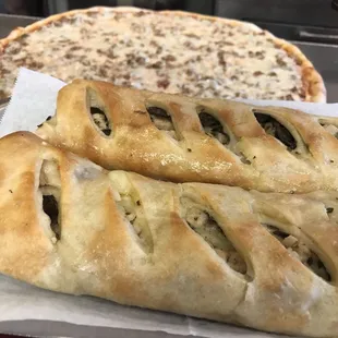 a close up of a piece of bread