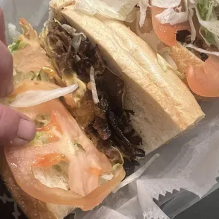 Again more toppings than meat and onions  and meat are burnt