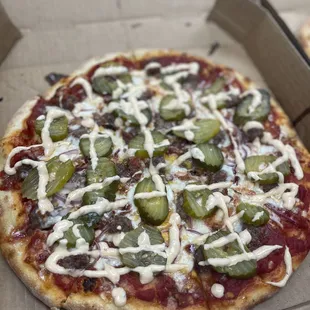 The Bacon Cheeseburger specialty pizza