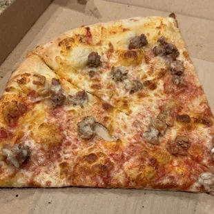 Low cheese sausage "pizza"