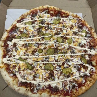 Bacon Cheese Burger Pizza!