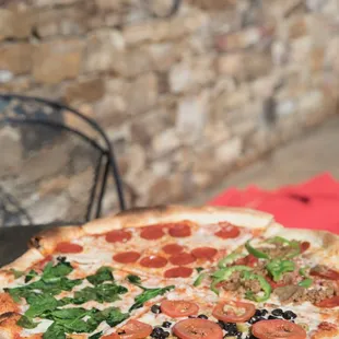 a pizza on a cutting board