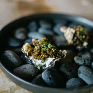 Caviar Seaweed Snacks - Kaluga Black Caviar, Wasabi Crema &amp; Seaweed Crisps