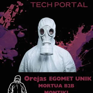 a man wearing a gas mask