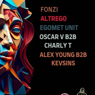 a woman's face with geometric shapes