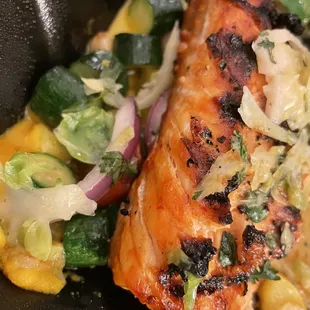 Salmon was a tad dry but decent flavor overall for this dish.