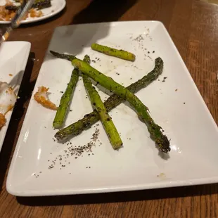 Dead asparagus.  With Tom's of pepper to kill it further.