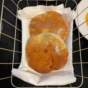 Warm bread served with herb butter