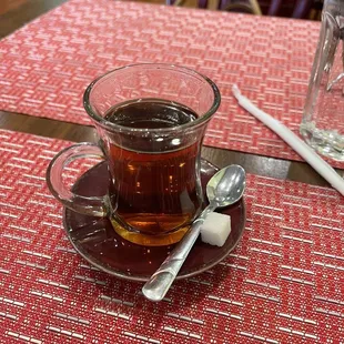 a cup of tea on a table