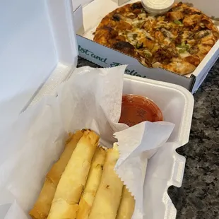 Cigarette Boerek BBQ Chicken Gourmet Pizza