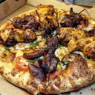 Chicken Shish Kabob Pizza