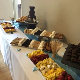 Chocolate fountain with all the fixins'