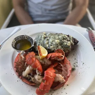 Chef's special - NY Strip with Lobster tails