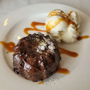 Chocolate Molten Lava Cake with Ice Cream