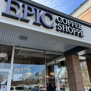 the front of a coffee shop