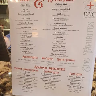 menu