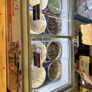 a refrigerator full of ice cream