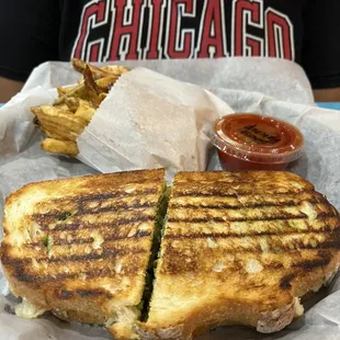 Forgot the name, but it was the panini with turkey, avocado, peppers &amp; spicy mayo.