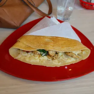 Grilled chicken crepe