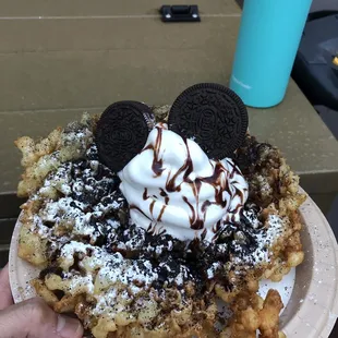 Cookies and creme funnel cake-$8.49