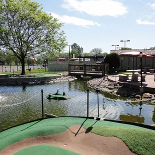 One of the many relaxing views.  Sit and enjoy our Koi Fish, the sound of water while the kids enjoy golfing!