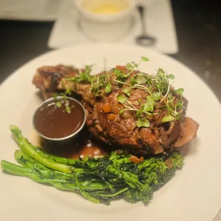The colossal pork shank with broccolini