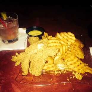 Catfish and waffle fries!!