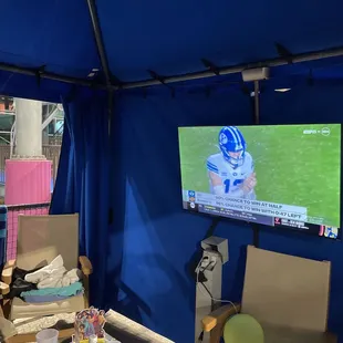 Roku TV inside the cabana