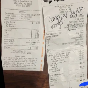 Copy of my receipt that ALYSSA SIGNED