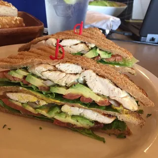 Grilled Chicken Avocado Club Sandwich