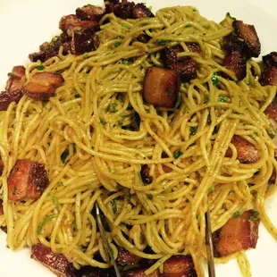 Pasta Carbonara from our Italian cooking class 10-1-15. One of the best dishes of the night!