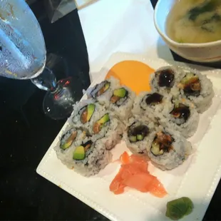 Lunch special. Salmon avocado and unagi maki