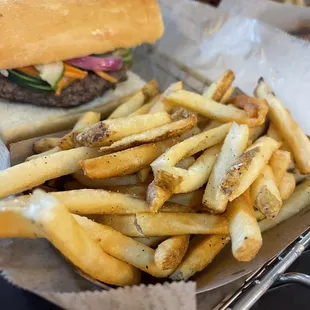 Vietnamese burger and fries