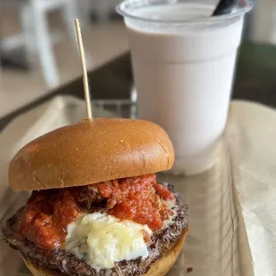 January specials: Italian Burger &amp; Raspberry Mascarpone Shake