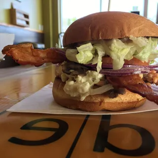 Salmon Bacon Cheeseburger