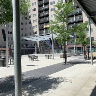 a view of a city square