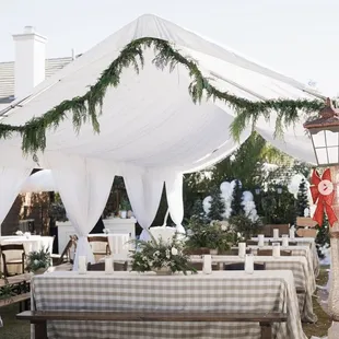 Draped tent for winter One-derland birthday