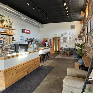 the interior of a coffee shop