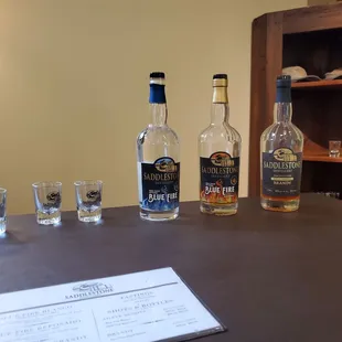 bottles of alcohol on a table