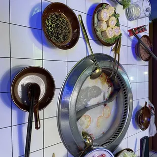 a variety of food on a table