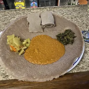 a plate of food on a counter