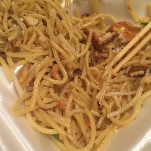 Spaghetti noodles at a Thai restaurant