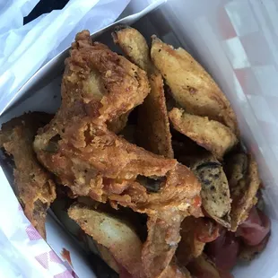 Wings and western fries