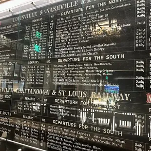 a menu on the wall of a restaurant