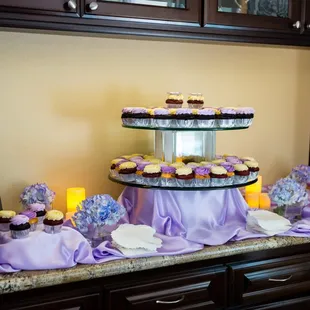 Beautifully designed cupcake station Photo credit: Forget Me Knott Photography http://www.forgetmeknottphotography.com/