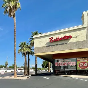 Drive thru entry around back of the building.