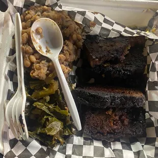 Burnt Meatloaf with 2 Sides