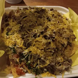 Nachos (half order) minus the beans